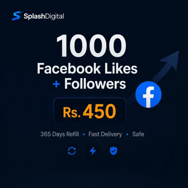 Facebook Page Likes & Followers – 1000 Package (365 Days Refill)